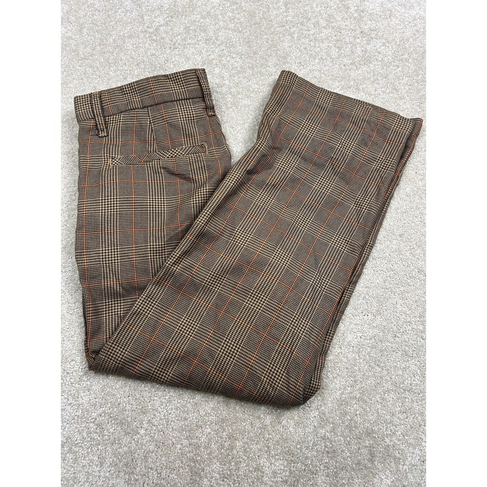 Arizona‎ Jean Co Pants Juniors 3 Brown Plaid Straight Leg Dress Tweed Pockets
